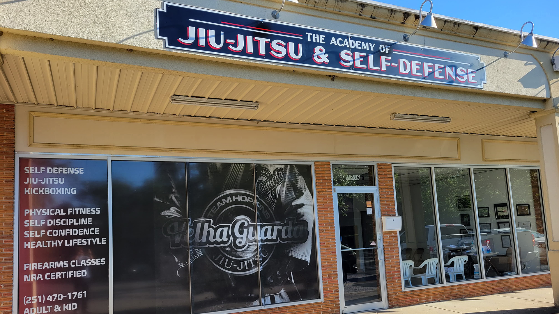the academy of jiu jitsu and self defense school front